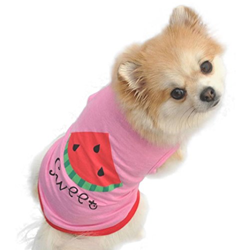 Howstar Pet Shirt, Printed Puppy Shirt Dog Clothes Soft Vest for Summer Pet Apparel (XS, Pink)