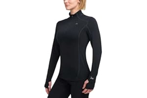Paradox - Women's Drirelease Merino Blend Long Sleeve Top Base Layer (Black, Medium)