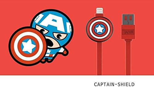 Marvel character 8-pin iPhone USB charging, data transferring cable (Captin-Shield)