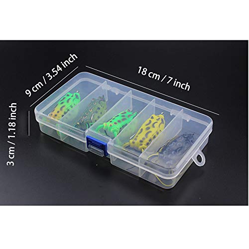 Xersex 5pcs Leurre Grenouille Pêche Douce Hameçon Avec Boîte 5g 8g 12g