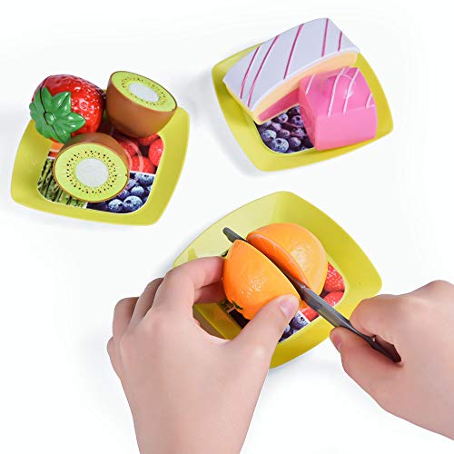 image for FUN LITTLE TOYS 40 PCs Play Food Toys, Pretend Play Kitchen Set Cuttin