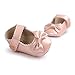 Weixinbuy Baby Girls PU Leather Princess Mary Jane Shoes Soft Sole Bowknot Shoes Rose Gold