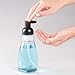 mDesign Round Plastic Refillable Foaming Hand Soap Dispenser Pump Bottle for Bathroom Vanities, Kitchen Sink, Countertops - 2 Pack - Clear/Matte Black
