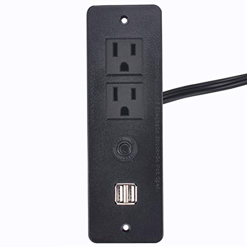 UL Listed Desktop in-Desk Table Furniture Recessed Surge Protector Power Strip Grommet Outlets 2-AC Socket with Dual 2.1A USB Charging Port(2 outlets Surge Protector)