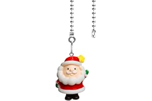 OMYZERO 12 inch Ceiling Fan Pull Chain Father Christmas Charm Pendant Ceiling Fan Danglers Fan Pulls Chain Extender with Ball Chain Connector for Ceiling Fan Light Decoration (L)