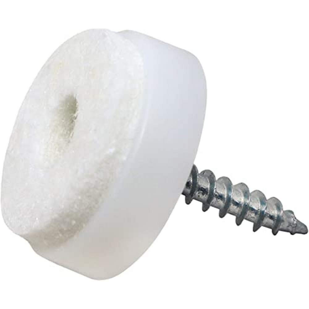 Adsamm® / 16 x Felt-pads with screws | Ø 0,79'' (Ø 20 mm) | white | round | Premium quality furniture sliders with screw by Adsamm®