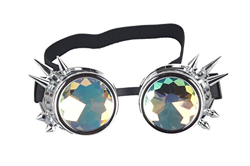 Kaleidoscope Rave Rainbow Crystal Lenses Vintage Goggles Glasses