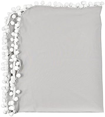 Newborn Baby Swaddle Blanket Pom Pom Swaddle Crib Blanket Soft Receiving Blanket (Grey)