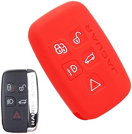 ECOiNVA for Jaguar XFL XE XF XK XJ F-PACE F-TYPE Keycase Silicone Car Key Case Fob Cover Remote Control Cases (A-Red)