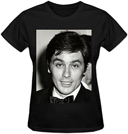 FGEXYZ Custom Sinonimo de facha y talento frances Alain Delon Womens T-shirt Cotton O neck Black