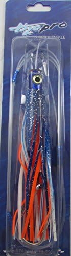 Mahi Mouthful Skirted Rigged Trolling Lure (Blue/White/Orange)