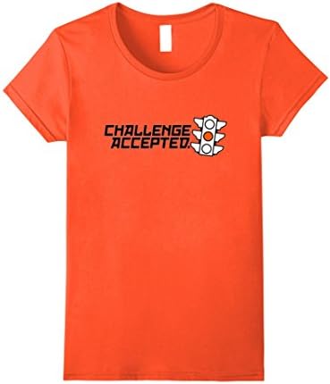 Womens Cross Red Light - Challenge Accepted I Accept Dares Tshirt Small Orange