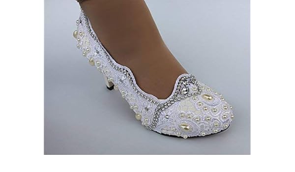 ivory lace pumps