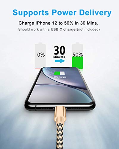 USB C to Lightning Cable 2 Pack 5FT,USB C iPhone Charger Cable Nylon Braided USB Type C to Lightning Cable Fast Charging Syncing Cable for iPhone 11 Pro/11/XR/XS/AirPods Pro/iPad Air/iPad Pro