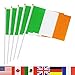 Ireland Stick Flag,TSMD 50 Pack Hand Held Small Irish National Flags On Stick,International World Country Stick Flags Banners,Party Decorations For Grand Opening,Olympics,Sports Clubs,Festival Events