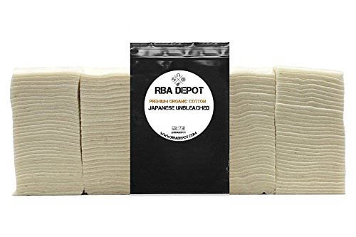 [RBA Depot] 100% Organic Unbleached Japanese Cotton Pads (Japanese Organic Unbleached Cotton - 30 Large Pads)