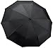 Crown Coast Black Travel Umbrella - 60 MPH Windproof Lightweight for Men Women and Kids, Compact Umbrellas