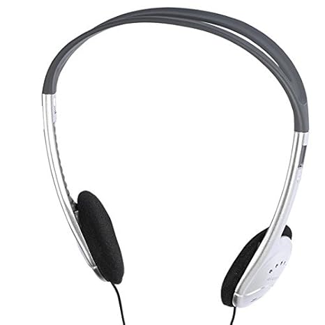 Vivanco SR 3031 Stereo Bügelkopfhörer mit Lautstärkenregler (105dB, 3,5mm Klinkenstecker, 1,2m) schwarz/silber
