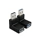 NC XQIN Right Angle USB Adapter, USB3.0 AM to AF L Shape Converter Adapter USB 3.0 A Male to A Female USB Right Angle Adapter 2Pack Black primary