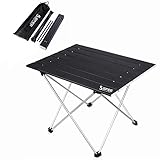 Sfee Folding Camping Table – Portable Ultralight Aluminum Camp Table Lightweight Compact Roll Up Picnic Table for Picnic Outdoor Hiking BBQ Camping Kitchen Fishing Beach with Carry Bag