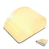 Book Lamp Folding Portable Desk Light ，Novelty LED Paper Lantern with USB Rechargeable Wooden (Size 5.7×4.3×1in)