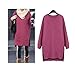 Mintsnow Womens Girls Solid Color Long Sleeves Side Slit Fleece Sweatshirt Dress