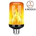 Y- STOP Flame Light Bulbs, LED Fire Light Bulb with Flickering Flame Effect, 4 Modes Halloween Decor Lights, E26 Base Upside Down Bulbs for Halloween, Christmas Decorations, Party (Yellow)