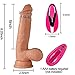 Remote Control Rotating Dildo with Suction Cup for Hand-Free, Liquid Silicone Vibrating Realistic Dildos with 7 Vibration Modes for Vagina G spot Stimulation, Vibrator Sex Toy for Women Solo Couple