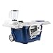 Coolest Cooler (60 Quart, Blue Moon) Premium ice Chest with Bluetooth Speaker, Oversized Wheels, telescoping Handle, Picnic Party Essentials, Bungee tie Down and Optional Blender and Solar lids