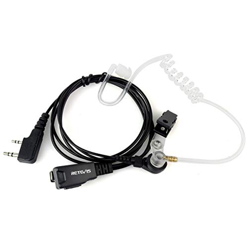 Retevis 2 Pin Acoustic Tube Earpiece Headset Walkie Talkie Earpiece With Mic PTT Compatible Baofeng UV