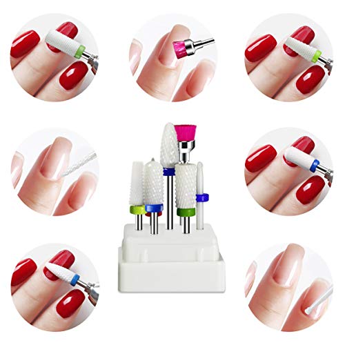 JEWHITENY Ceramic Nail Drill Bit Set Electric Nail Milling Cutter for Manicure Pedicure Nail Art Accessoires Tool Remove Nail Polish
