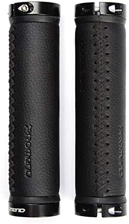 FORBIDVT Bicycle Handlebar Cover Handmade Fiber Leather bar Cover Locking Rings Bicycle Mountain Bike Riding Equipment Handlebar Grips Cover black