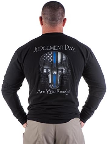 Thin Blue Line Punisher T-Shirt (Long Sleeve) (X-Large)
