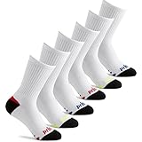 Prince Boys' Crew Athletic Socks for Active Kids (6 Pair Pack) (3-9 (Big Boys), White)