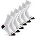 Prince Boys' Crew Athletic Socks for Active Kids (6 Pair Pack) (3-9 (Big Boys), White)