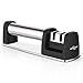 Kitchen Knife Sharpener 2 Stage Tungsten and Ceramics Wheel Sharpening System, Sharpens Dull Knives Quickly, Stainless Steel Knife Sharpener for Different Blunt Blades-Home and Chef's First Choice