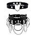 Leather Choker Collar For Women,Sexy Soft PU Leather Choker Necklace (Black)