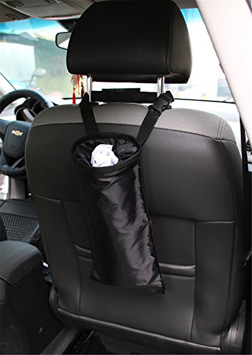 image for Wanty 2 Pack Black Car Seatback Trash Bags, Washable Leakproof Truck H