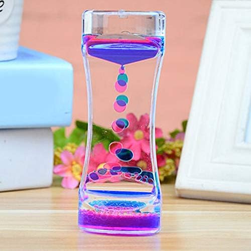Tianyufeisheng Hourglass Sandglass Timers 1 Minute Timer Colorful Floating Color Mix Illusion Timer Liquid Ornament Desk Decor (Color : D)