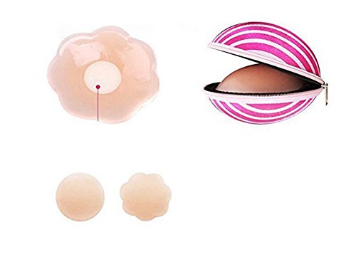 image for ASTRQLE 2 Pairs Women Lady Girls Reusable Waterproof Adhesive Silicone