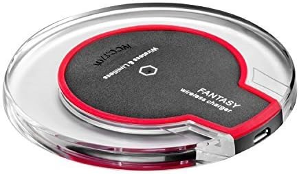 Fantasy Qi Standard Wireless Charger Limitless Charging Pad for Samsung Galaxy S3/S4/S5/S6/Note2/Note3/Note4/iPhone 5/5s/6/6 Plus (Black with Red with Transparent)