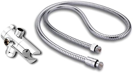 FlowTec Flexible Shower Head 60" Expandable Hose with 3 Way Diverter: High Grade Stainless Steel/ Standard ½" Connectors (no tape required)