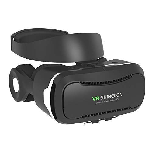 Shinecon VR Headset Virtual Reality 3D Glasses 3D Viewing Glasses with Pupil Focal Distance Adjustable Suitable for Google/iPhone/Samsung Note/LG/Huawei/HTC/Moto Screen (VR SHINECON 4.0)