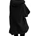 Amlaiworld Women Plus Size Plush Coat Solid Oversized Zip Down Hooded Coat Cardigans Outwear with Pocket Blackthumb 2
