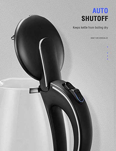 image for Electric Kettle (BPA free), 1.8L Glass Tea Kettle, Cordless Hot Water 