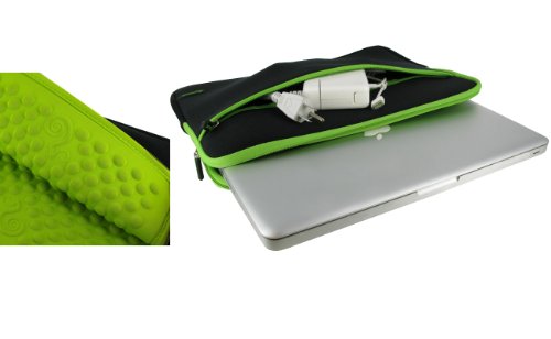 rooCASE Super Bubble Neoprene (Neon Green / Black) Sleeve Case for Toshiba Satellite T135D-S1325 13.3-Inch Laptop