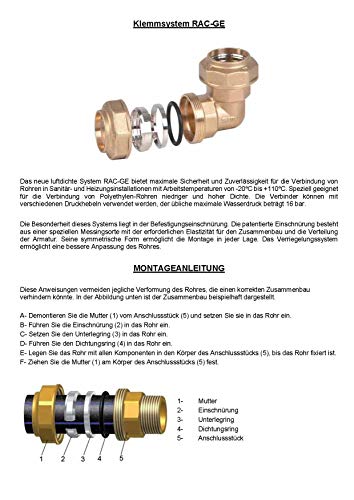 1“ x PE 32 Klemmverbinder für PE Rohr I Messing I PE Rohr Verschraubung I Klemmverbinder I Steckverbinder I Steckmuffe I… – Bild 6