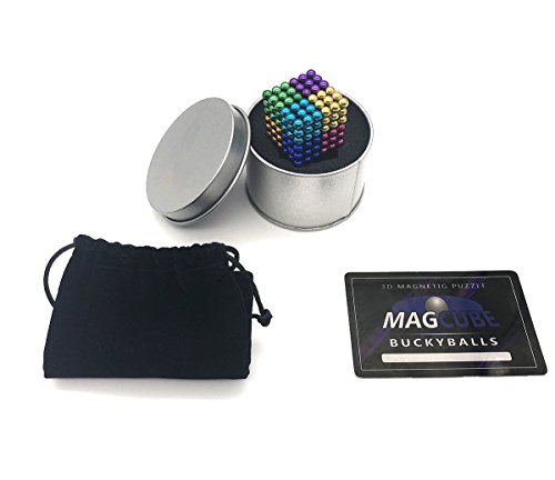 Attom Tech Magnetic Cube 216pcs Rolytoy Magnets Blocks Magnetic Sculpture Holders Square Cube Children's Puzzle Magic Cubes DIY Educational Toys for Kids (Colorful)