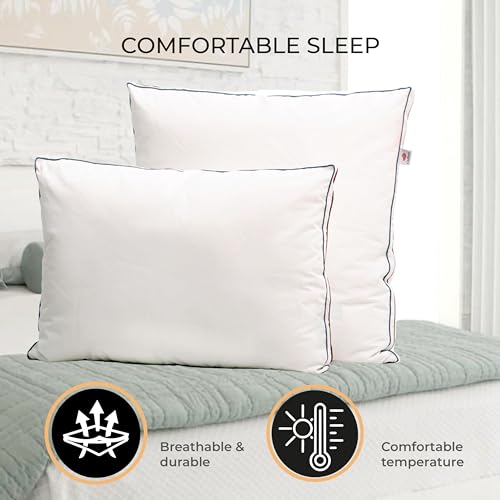 Goose House™ Set of 2 Thermoregulated pillow 50 x 70 cm for sleeping outlast fabric on one side premium down altermative filling