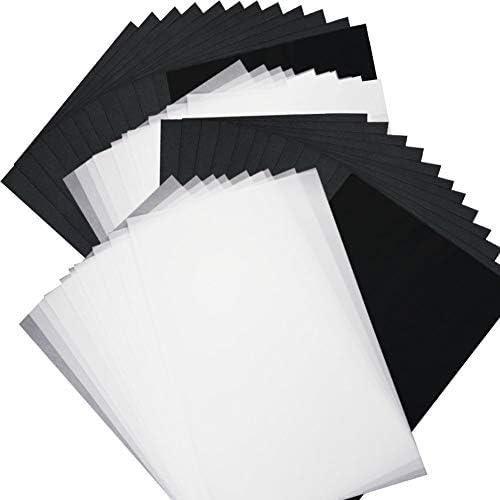 200Pcs Carbon Graphite Paper and Tracing Paper Transfer Paper Wood